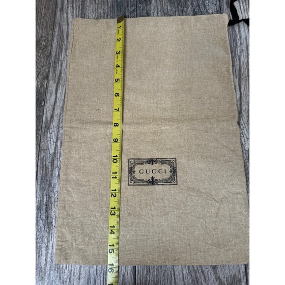 GUCCI DRAWSTRING TRAVEL DUST BAG TAN 16IN x 10.75IN AUTHENTIC STORAGE BAG NEW - Picture 4 of 8